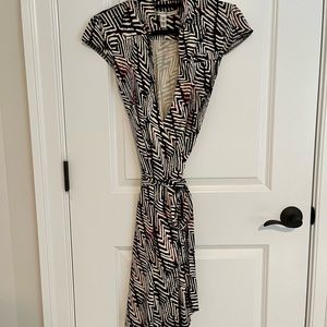 Diane von Furstenberg Geometric Pattern Wrap Dress.